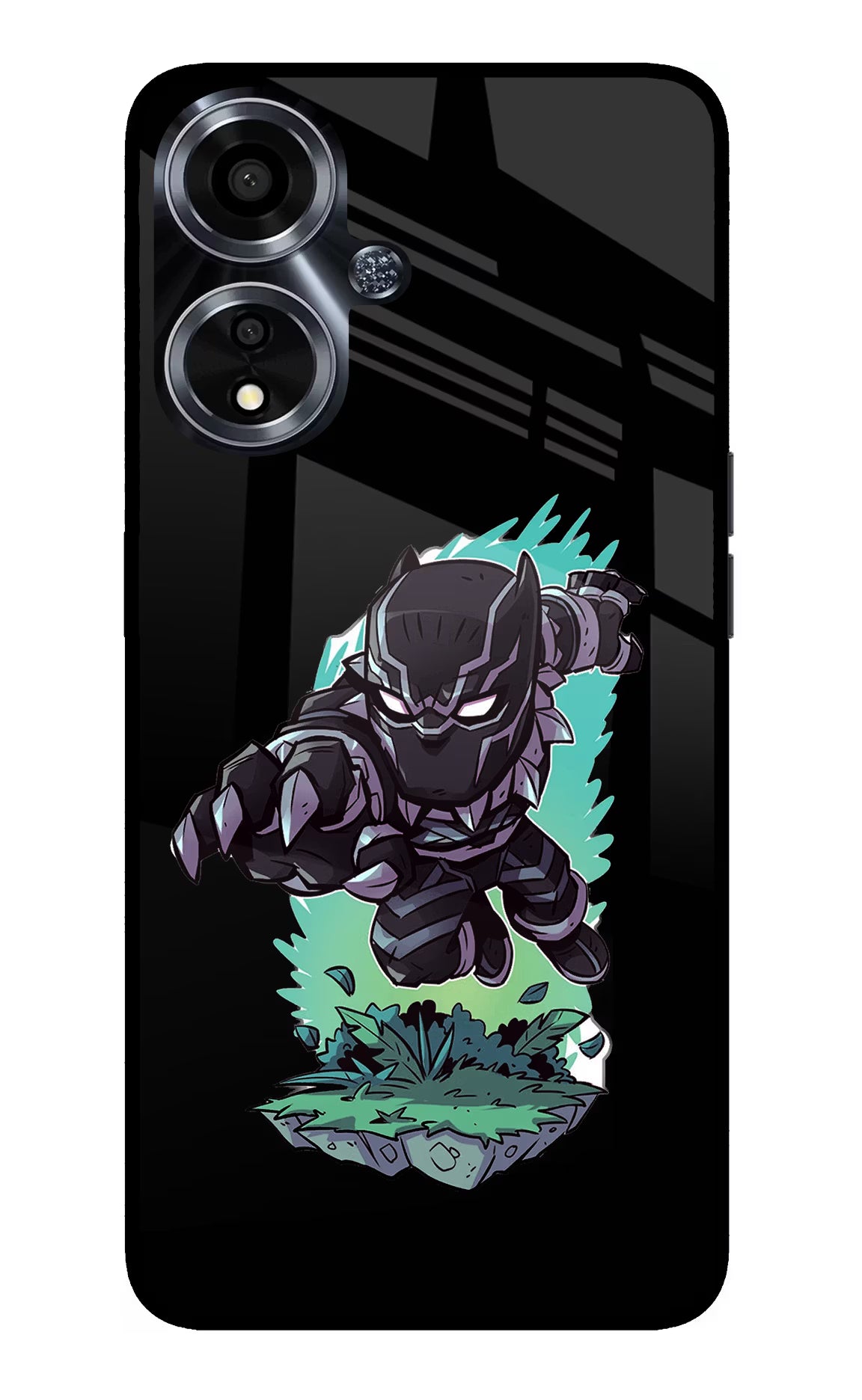 Black Panther Oppo A59 5G Glass Case Back Cover by Casekaro
