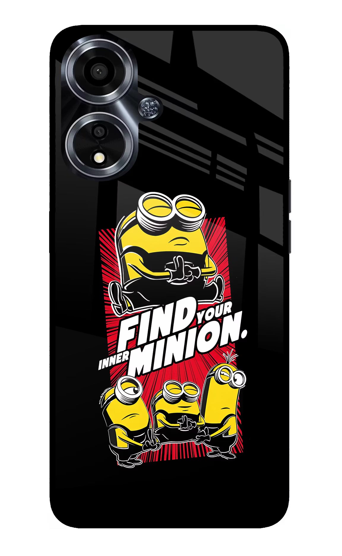 Find your inner Minion Oppo A59 5G Glass Case Back Cover by Casekaro