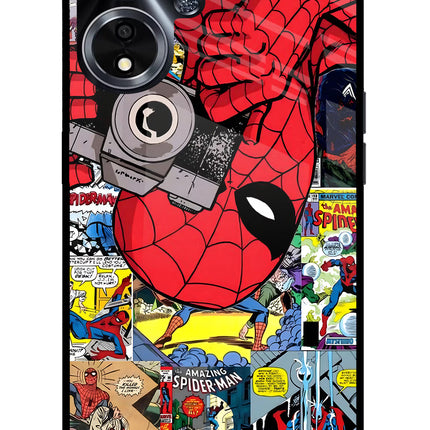 Spider Man Oppo A59 5G Glass Case Back Cover by Casekaro