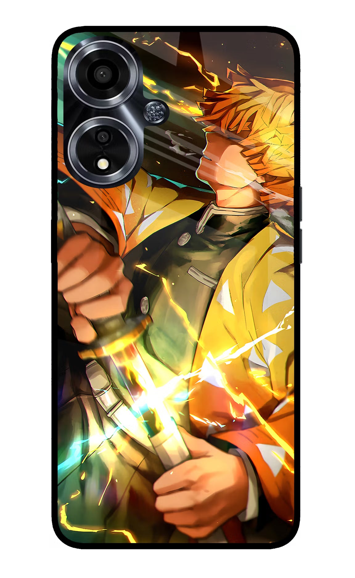 Demon Slayer Oppo A59 5G Glass Case Back Cover by Casekaro