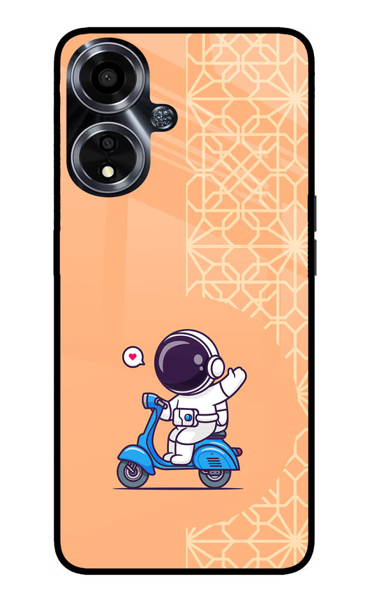 Cute Astronaut Riding Oppo A59 5G Glass Case