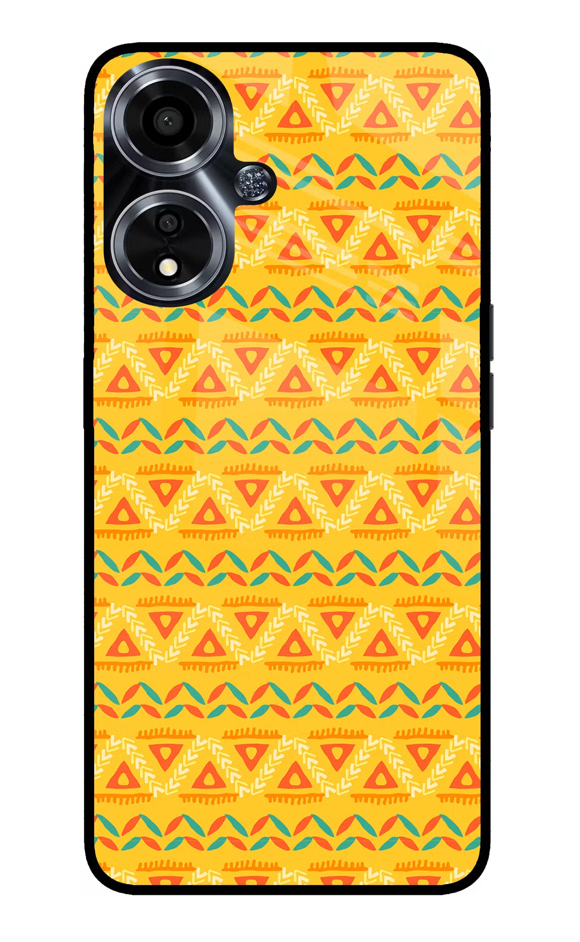Tribal Pattern Oppo A59 5G Glass Case Back Cover by Casekaro