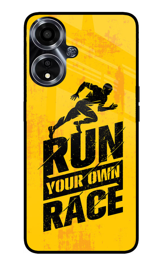 Run Your Own Race Oppo A59 5G Glass Case