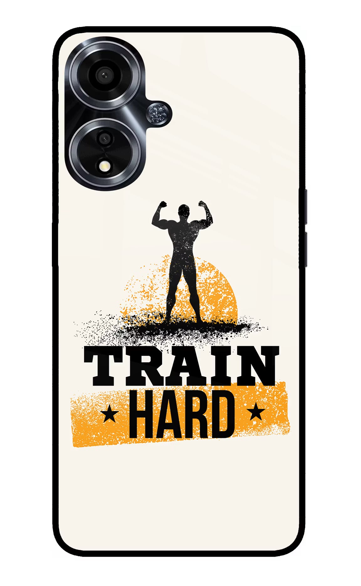 Train Hard Oppo A59 5G Glass Case Back Cover by Casekaro