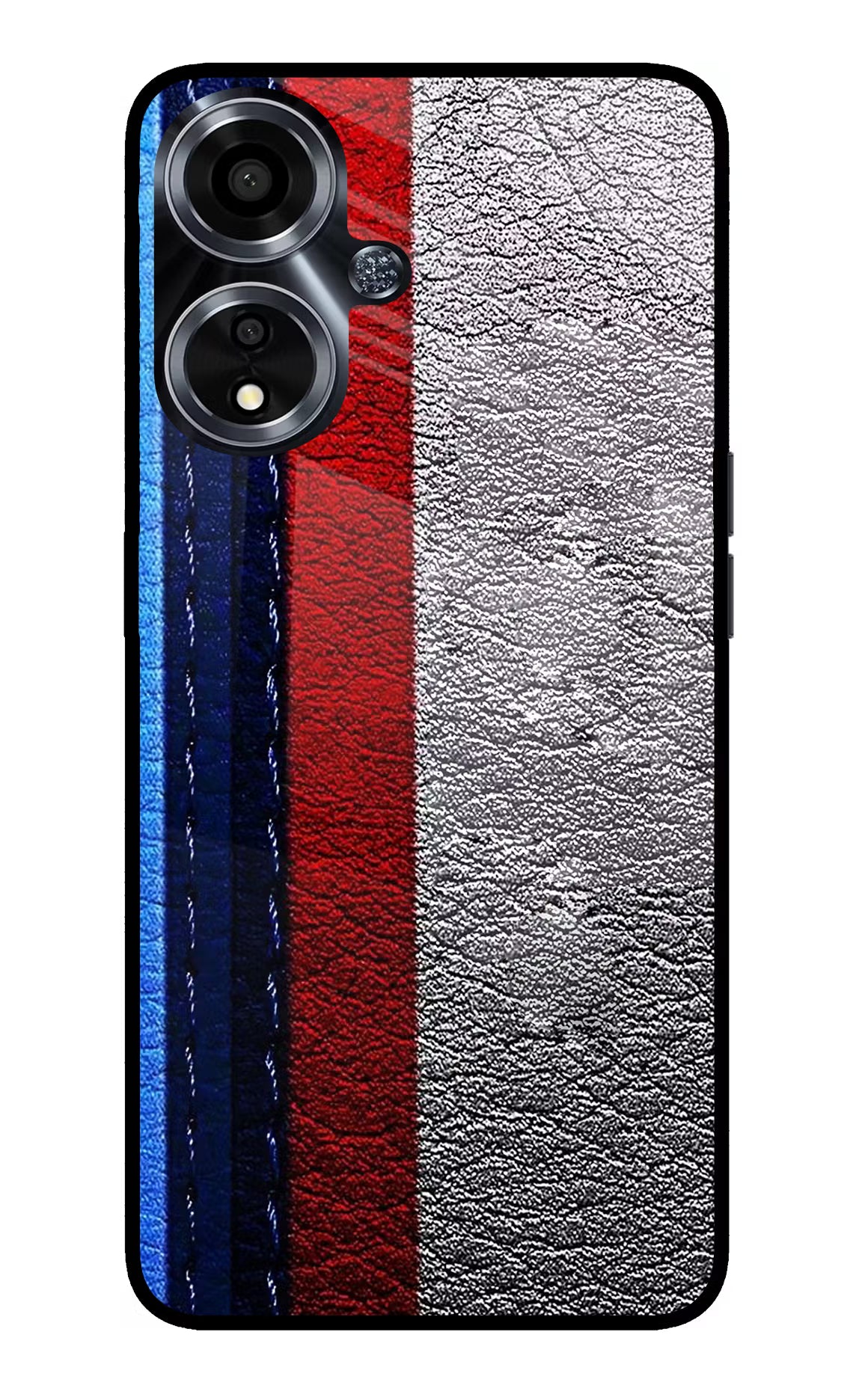 BMW Stripes Oppo A59 5G Glass Case Back Cover by Casekaro