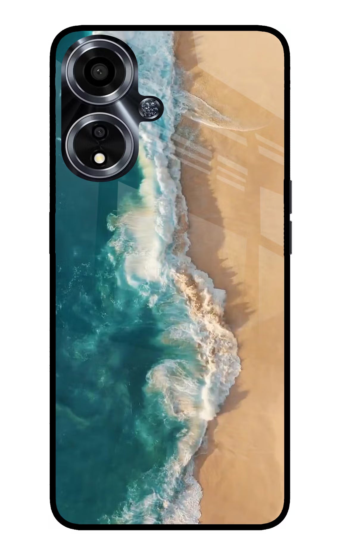 Ocean Beach Oppo A59 5G Glass Case Back Cover by Casekaro