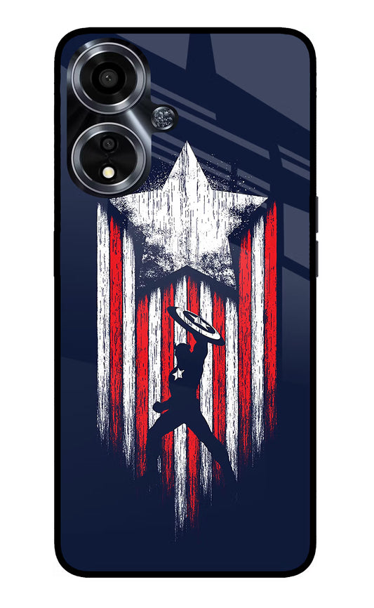 Captain America Marvel Art Oppo A59 5G Glass Case