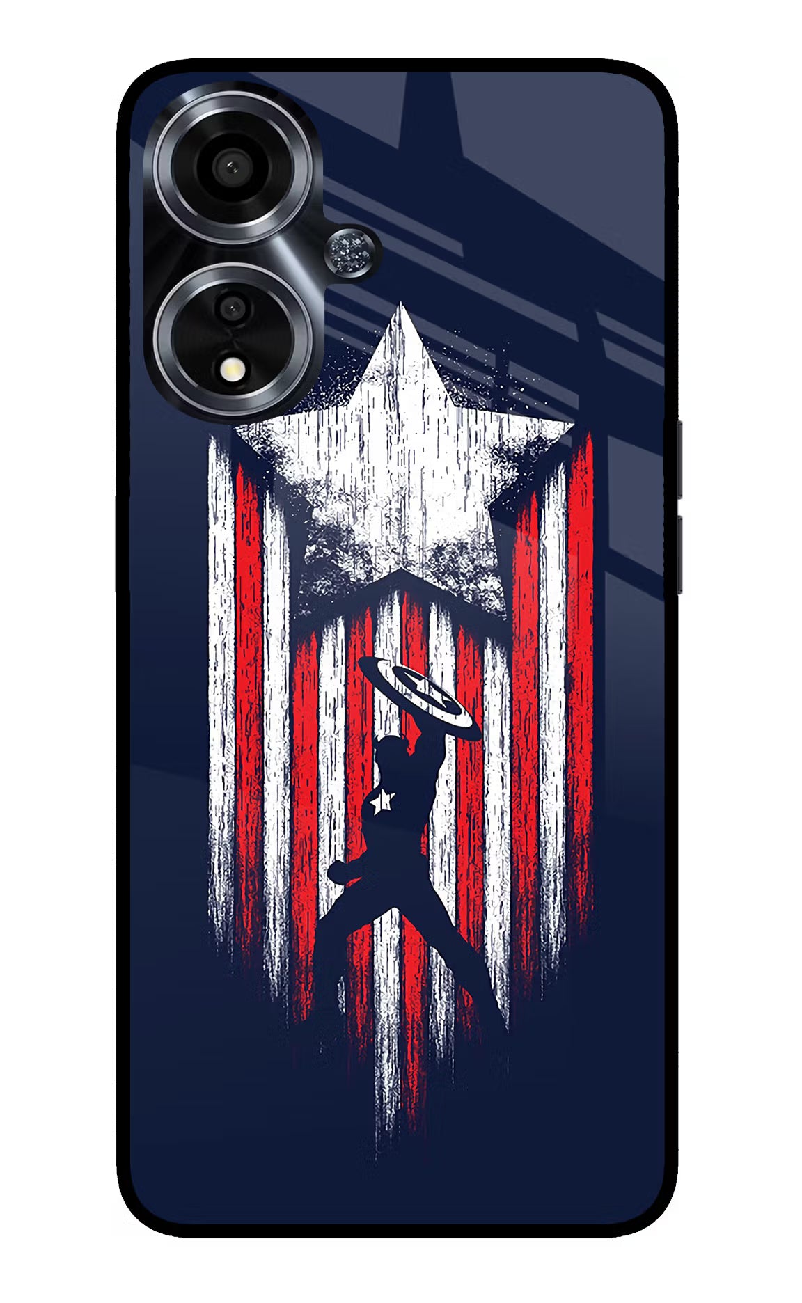 Captain America Marvel Art Oppo A59 5G Glass Case Back Cover by Casekaro