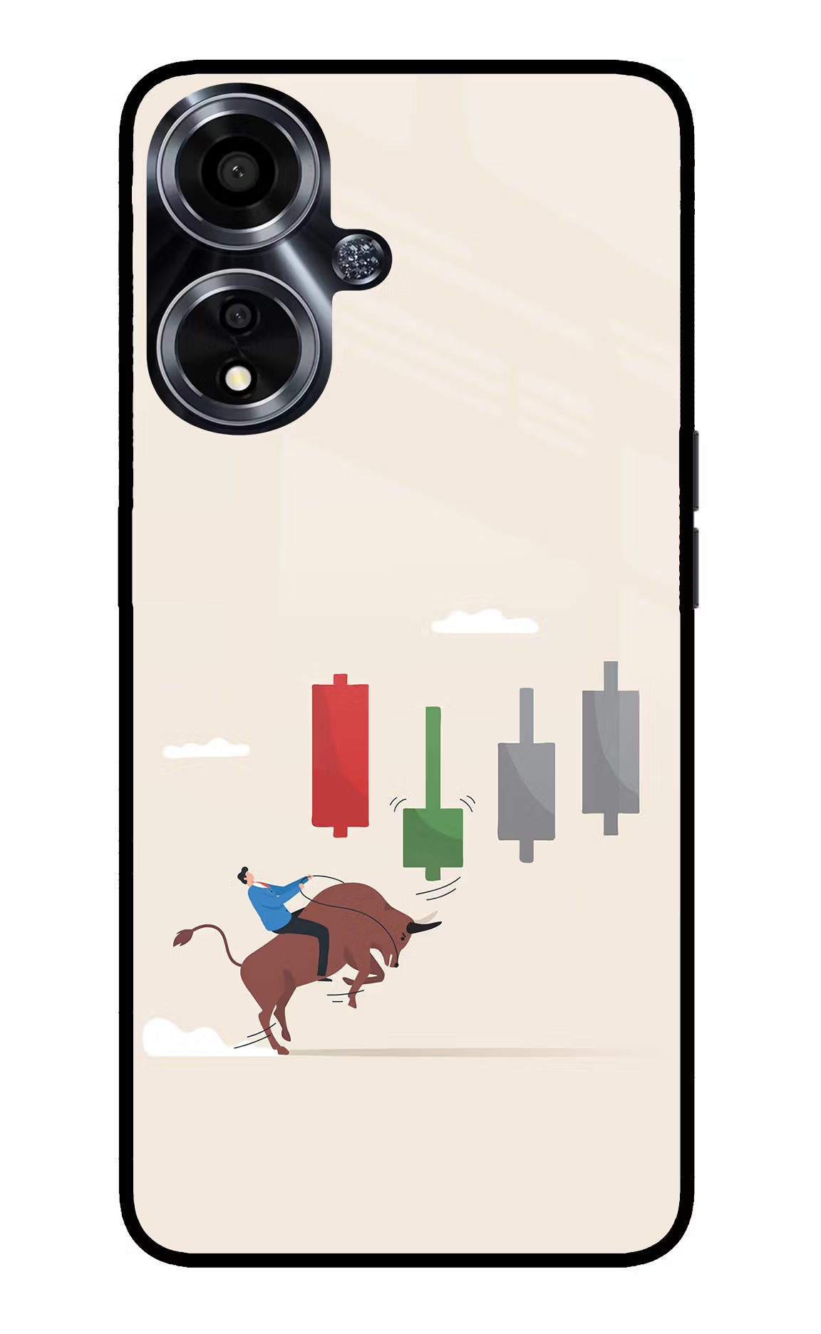 Bull Trading Momentum Oppo A59 5G Glass Case Back Cover by Casekaro