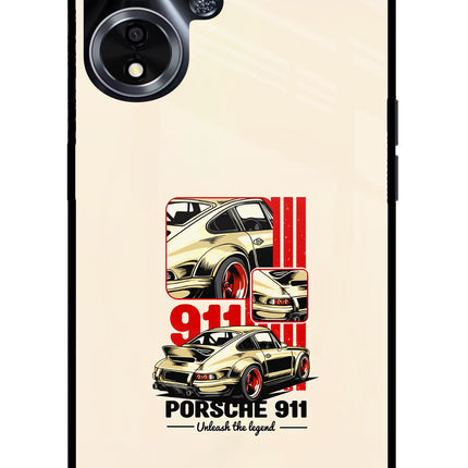Classic Porsche 911 Oppo A59 5G Glass Case Back Cover by Casekaro