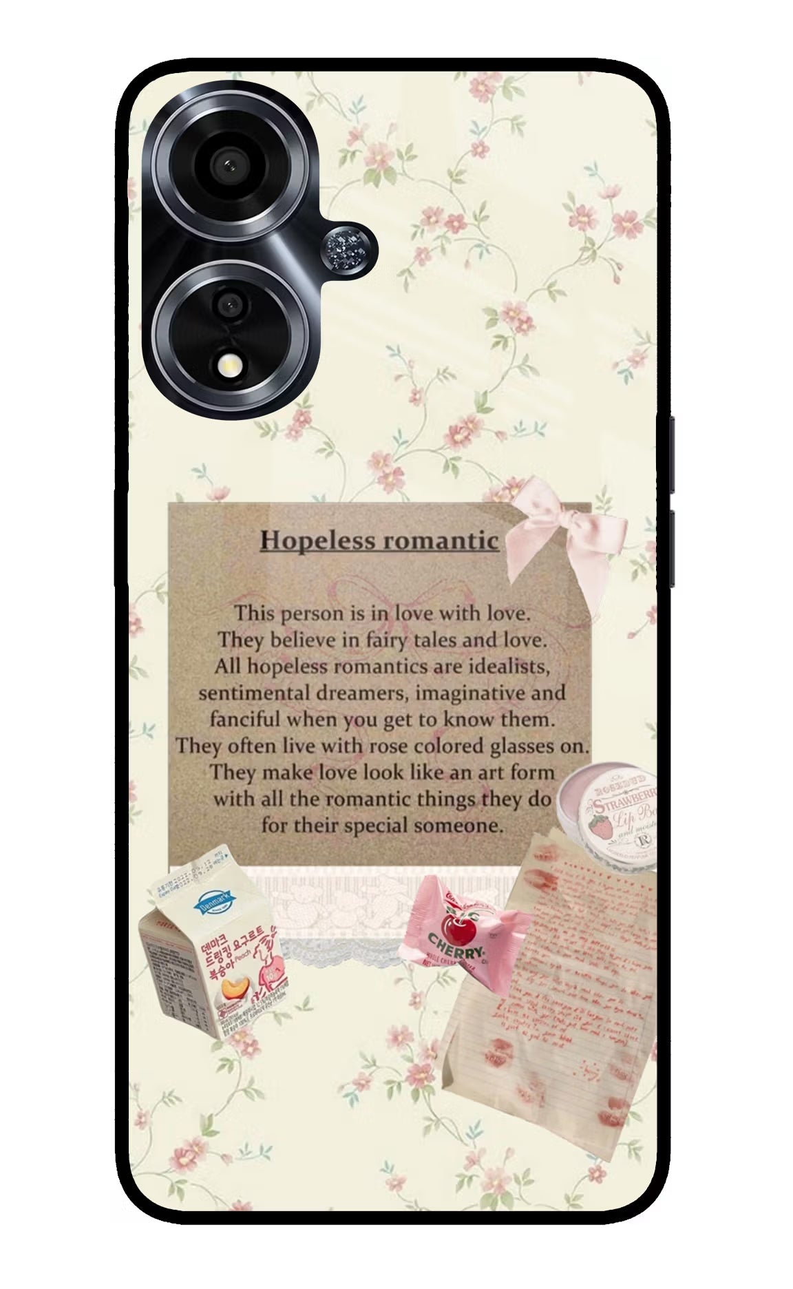 Hopeless Romantic Oppo A59 5G Glass Case Back Cover by Casekaro