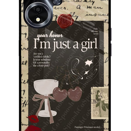 I am just a girl Oppo A59 5G Glass Case