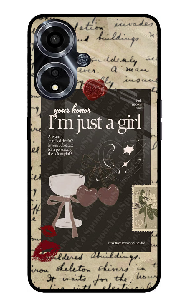 I am just a girl Oppo A59 5G Glass Case