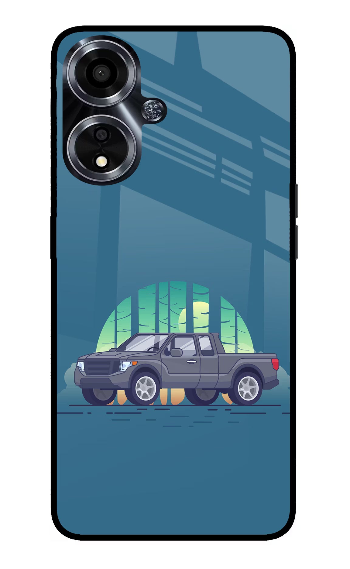 Retro Garage Vibe Oppo A59 5G Glass Case