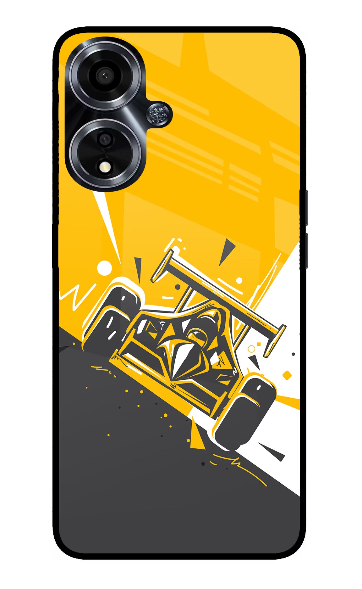 Track King Oppo A59 5G Glass Case Back Cover by Casekaro
