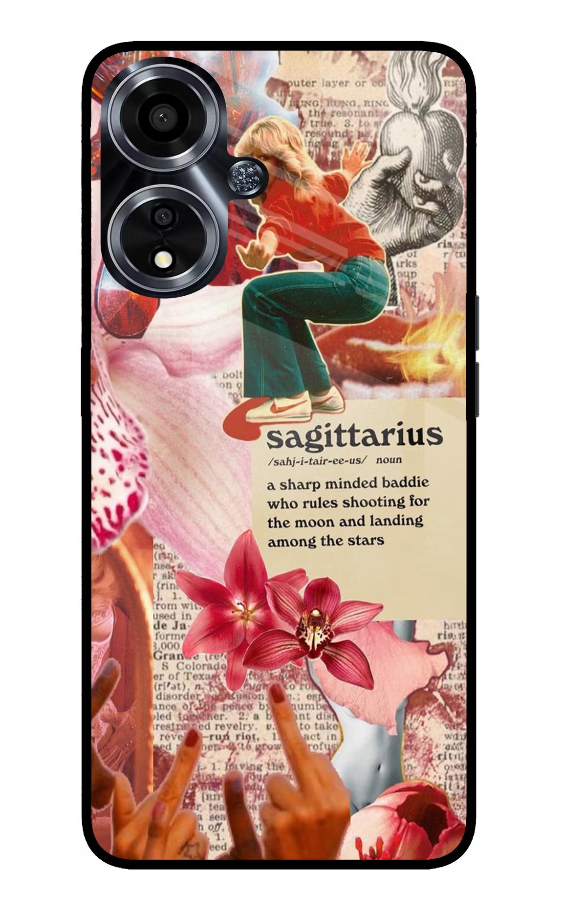 Sagittarius Zodiac Oppo A59 5G Glass Case Back Cover by Casekaro