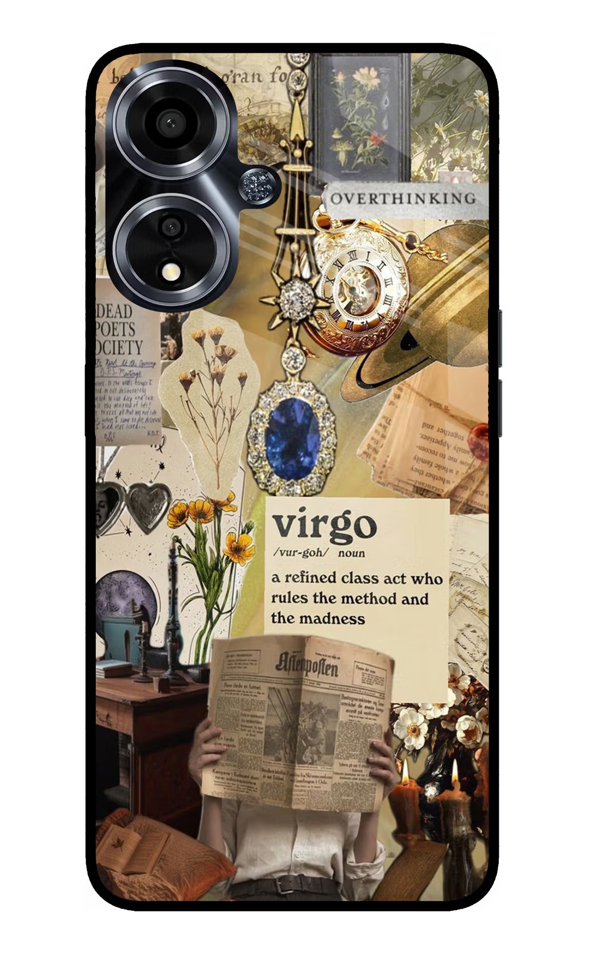 Virgo Zodiac Oppo A59 5G Glass Case Back Cover by Casekaro