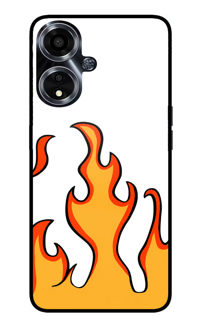 Fired Up – White Oppo A59 5G Glass Case