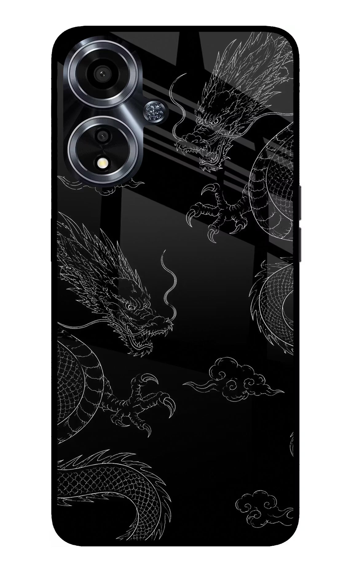 Twin Dragons Oppo A59 5G Glass Case Back Cover by Casekaro