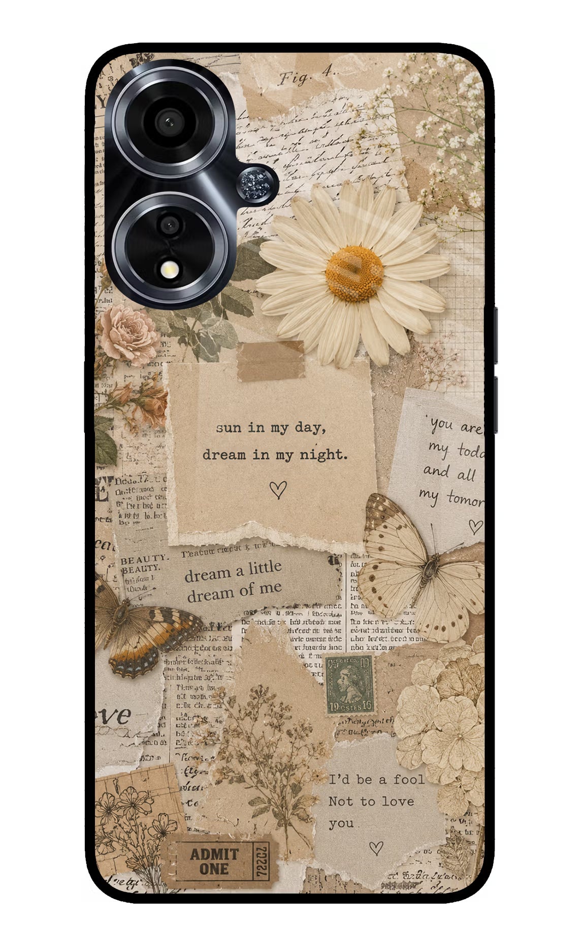 Vintage case Oppo A59 5G Glass Case Back Cover by Casekaro