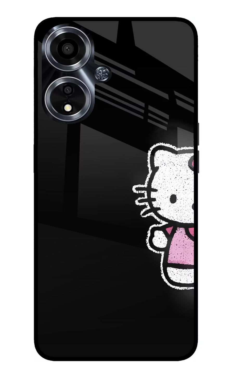 Kitty Charm Oppo A59 5G Back Cover, Glass case