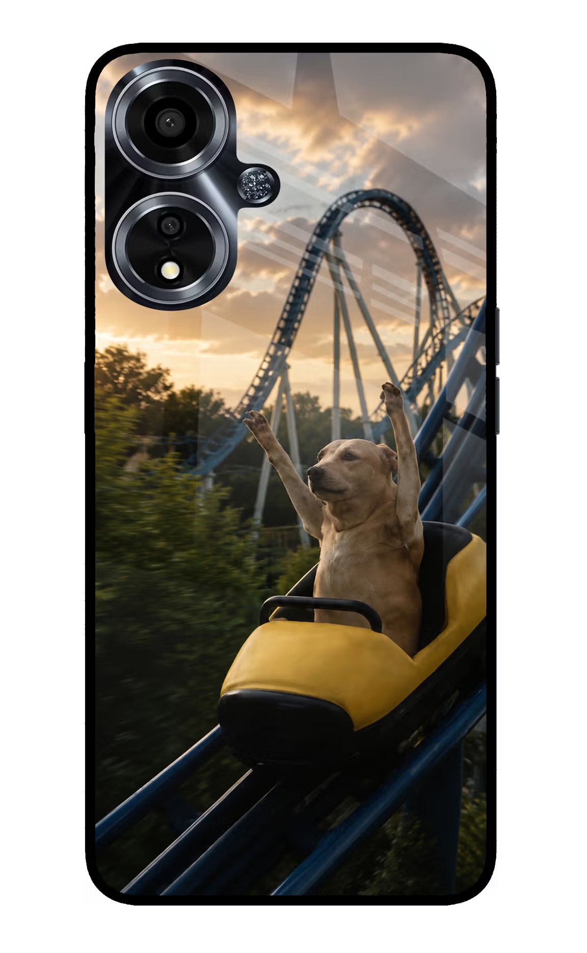 Rollercoaster Dog Oppo A59 5G Glass Case