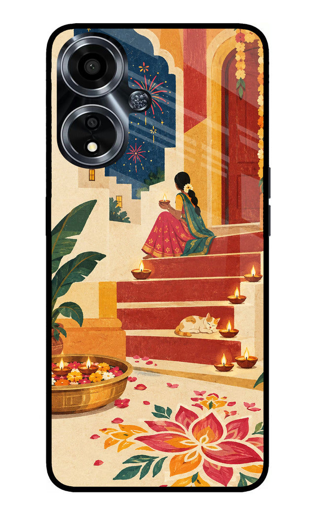 Diwali Rangoli Oppo A59 5G Glass Case