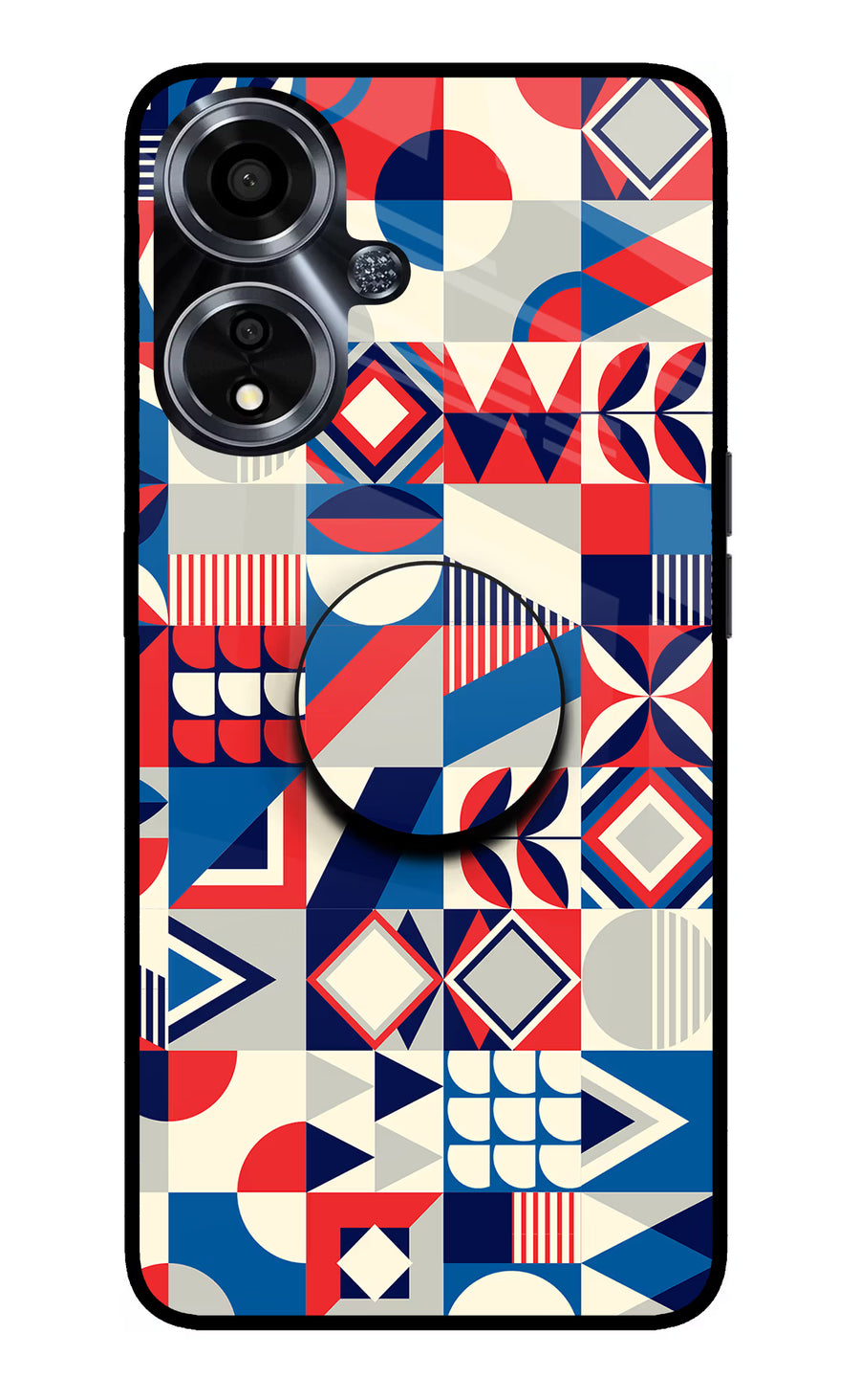 Colorful Pattern Oppo A59 5G Pop Case, Glass case