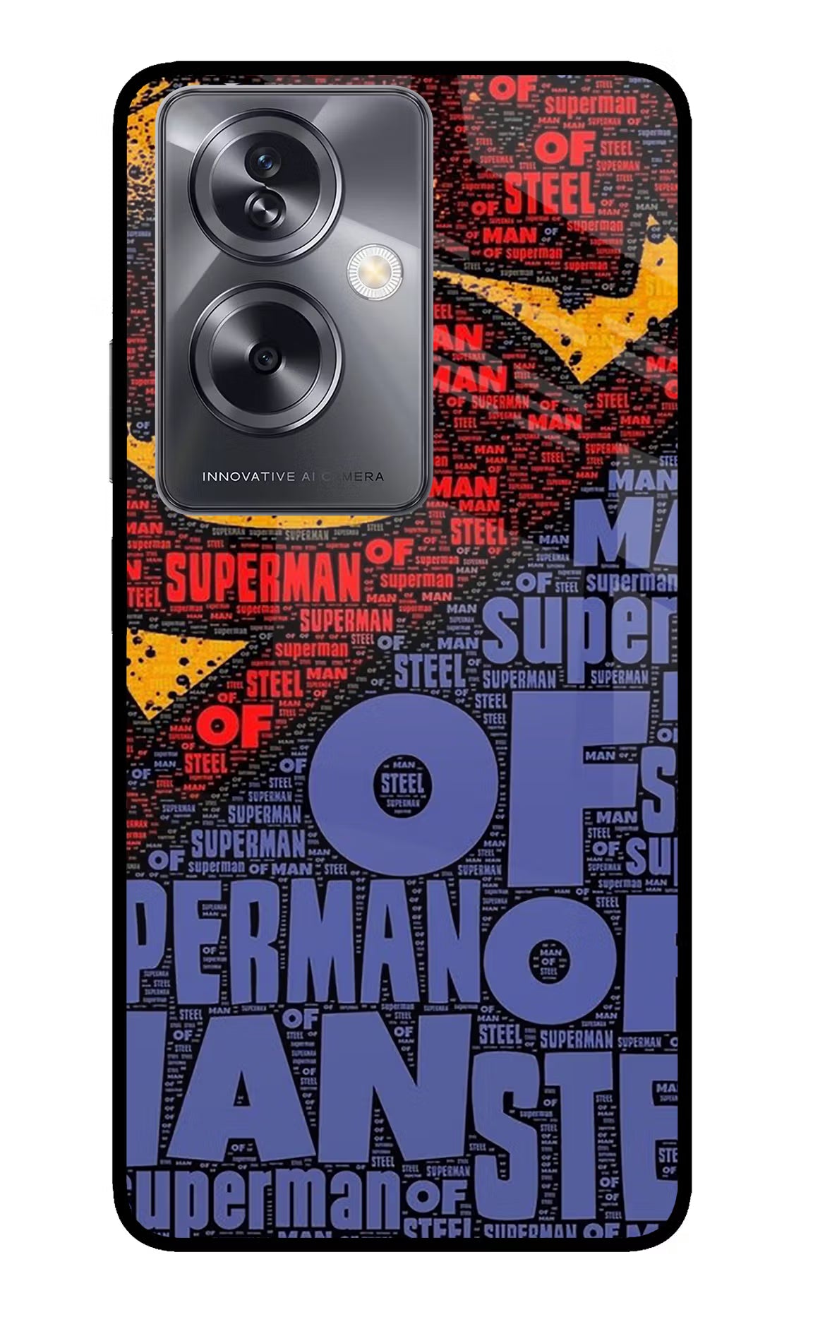 Superman Oppo A79 5G Glass Case Back Cover by Casekaro