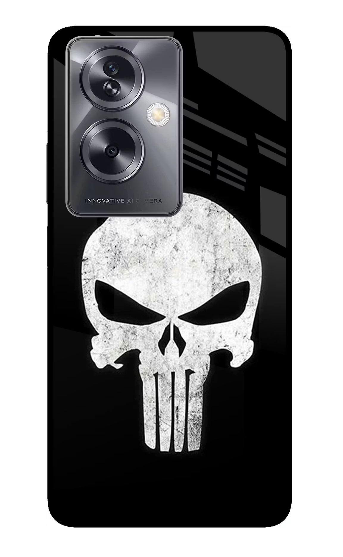 Punisher Skull Oppo A79 5G Glass Case Back Cover by Casekaro