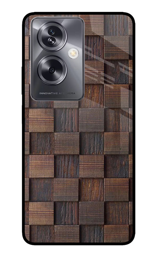 Wooden Cube Design Oppo A79 5G Glass Case