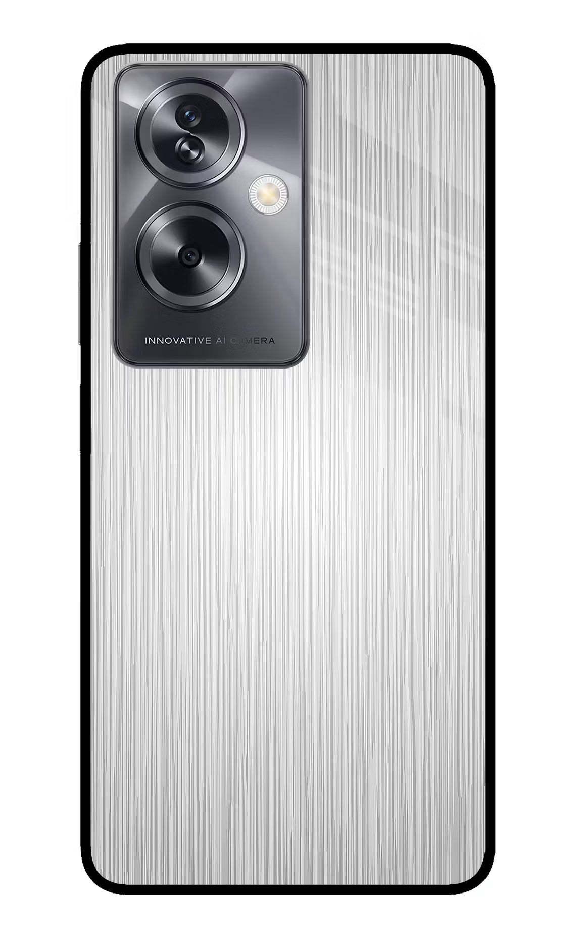 Wooden Grey Texture Oppo A79 5G Glass Case Back Cover by Casekaro