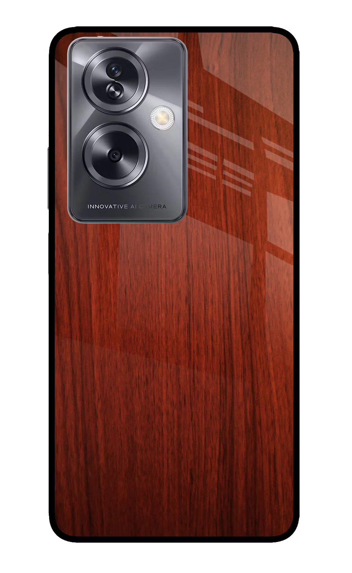 Wooden Plain Pattern Oppo A79 5G Glass Case Back Cover by Casekaro