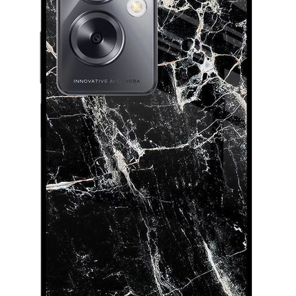 Black Marble Texture Oppo A79 5G Glass Case