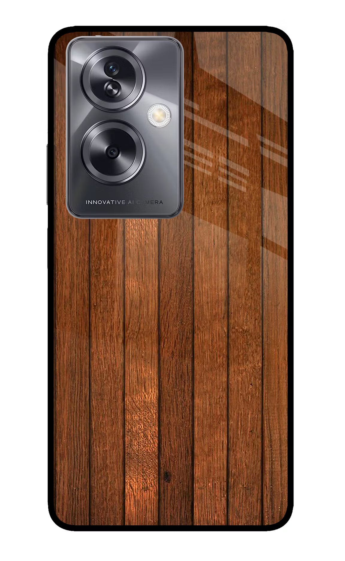 Wooden Artwork Bands Oppo A79 5G Glass Case Back Cover by Casekaro