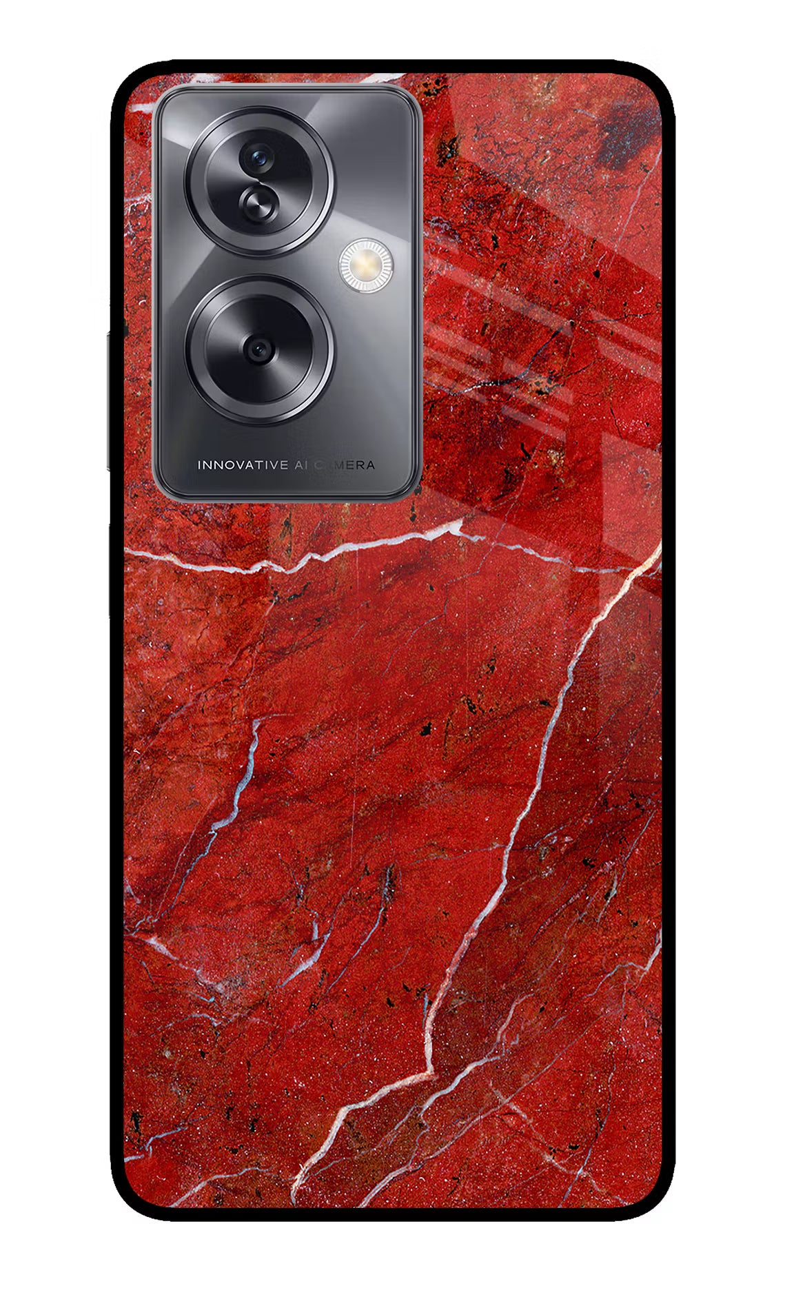 Red Marble Design Oppo A79 5G Glass Case