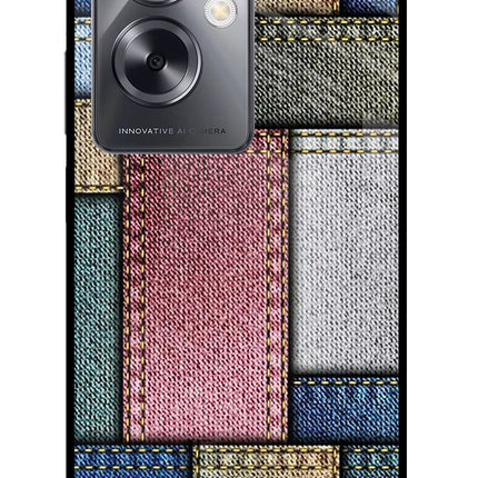 Multicolor Jeans Oppo A79 5G Glass Case Back Cover by Casekaro