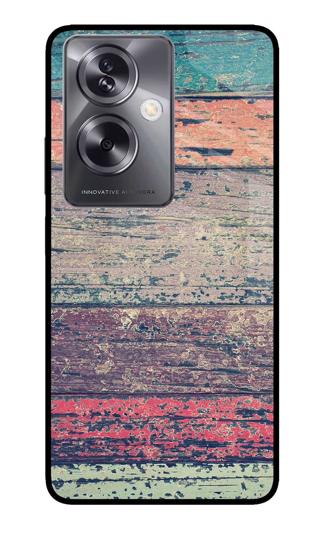 Colourful Wall Oppo A79 5G Glass Case Back Cover by Casekaro