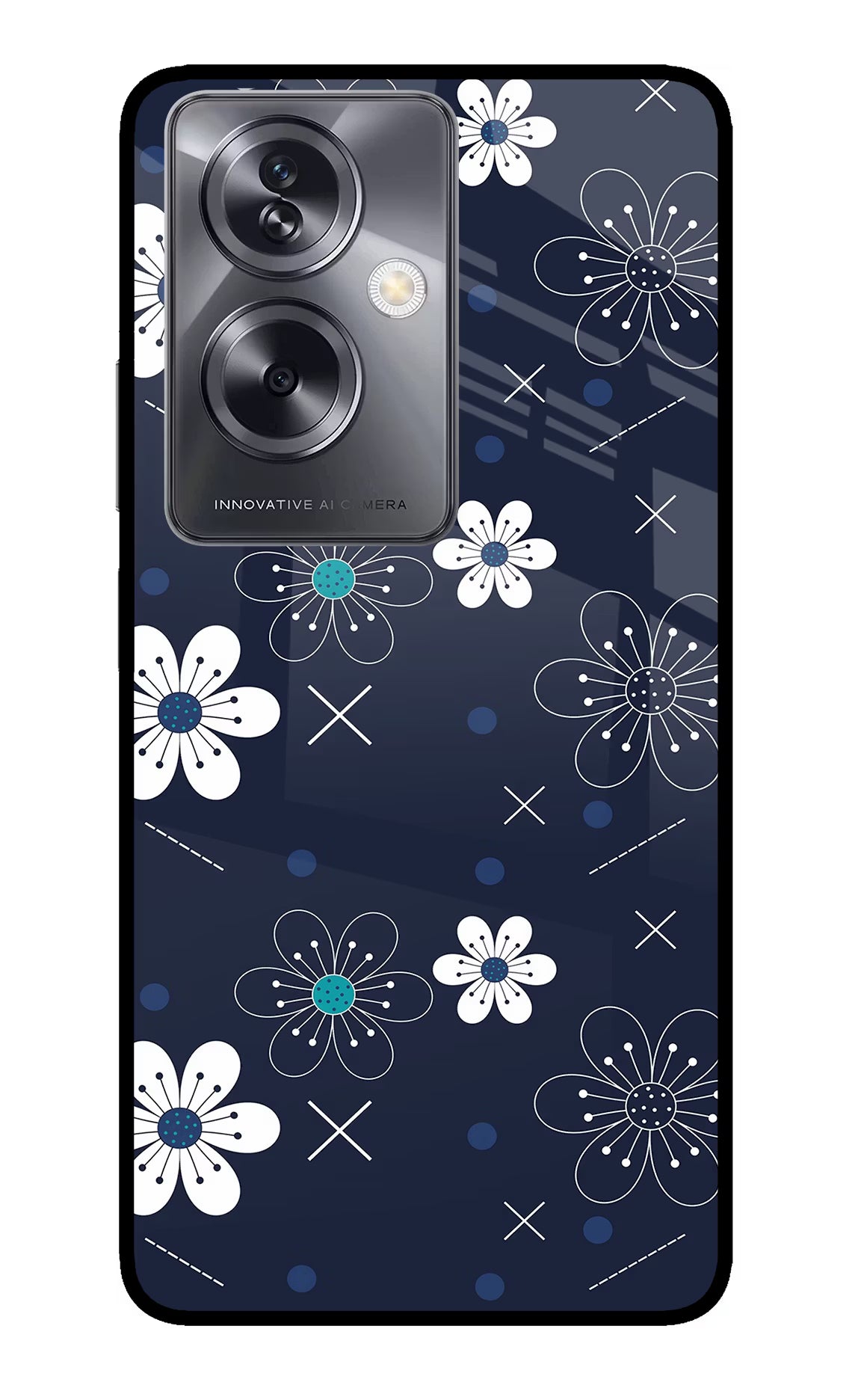 Flowers Oppo A79 5G Glass Case Back Cover by Casekaro