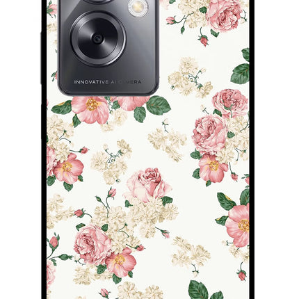 Flowers Oppo A79 5G Glass Case Back Cover by Casekaro