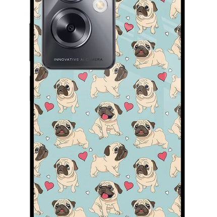 Pug Dog Oppo A79 5G Glass Case Back Cover by Casekaro