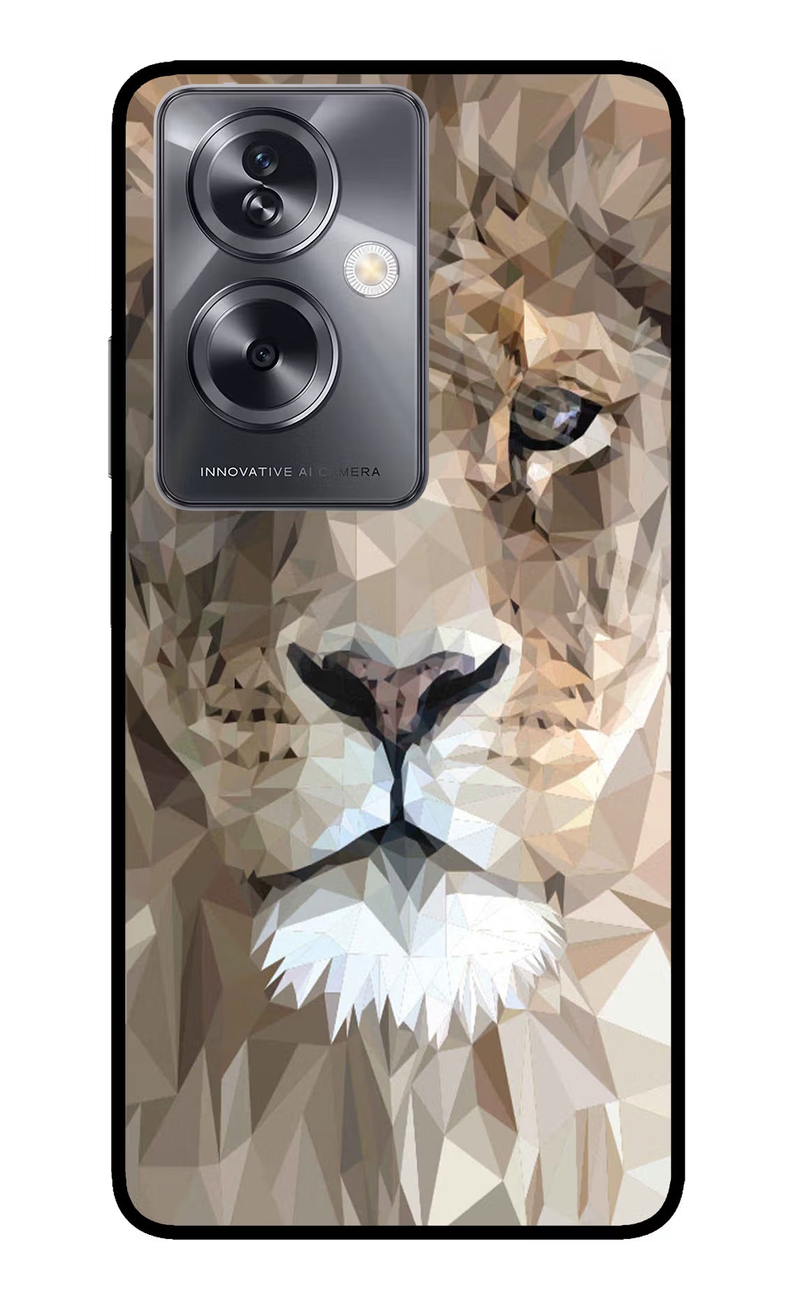 Lion Art Oppo A79 5G Glass Case Back Cover by Casekaro