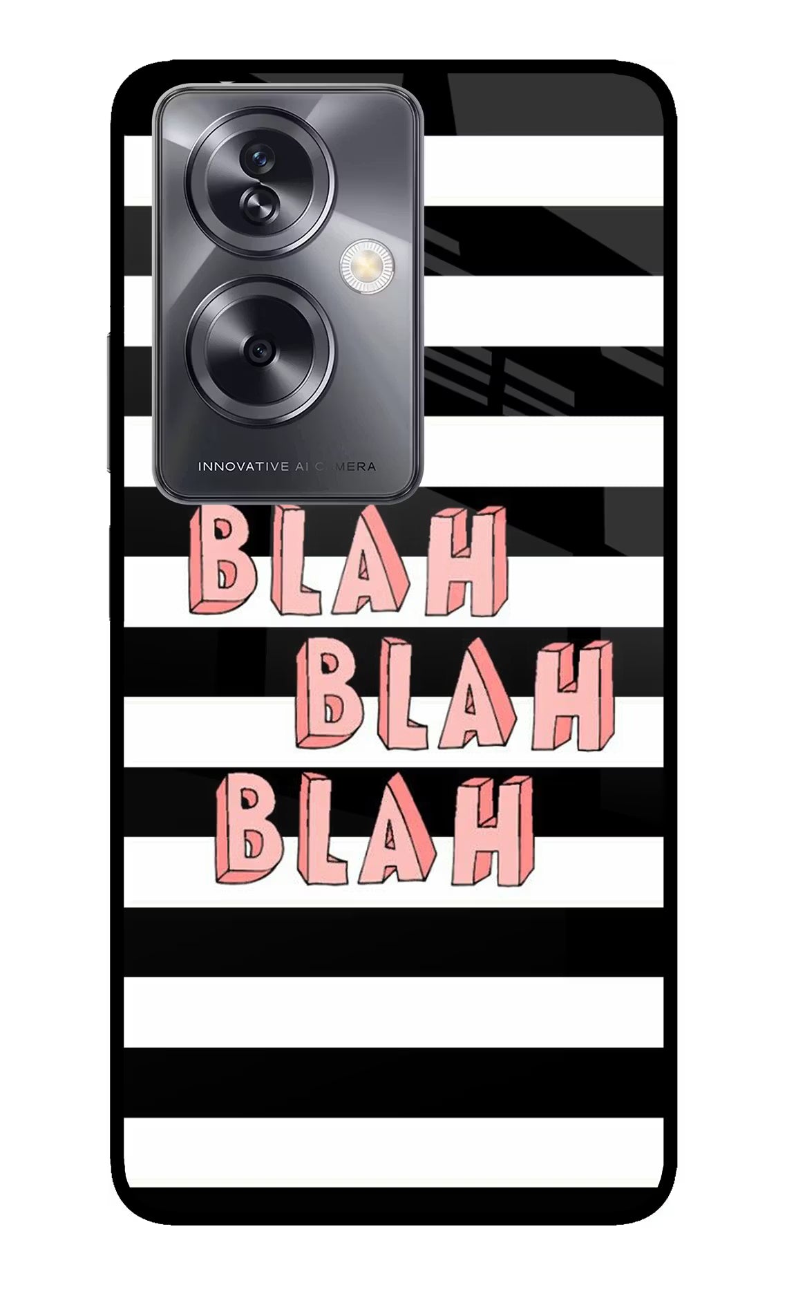 Blah Blah Blah Oppo A79 5G Glass Case Back Cover by Casekaro