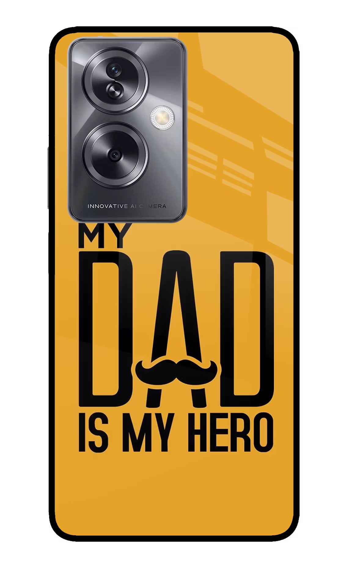 My Dad Is My Hero Oppo A79 5G Glass Case Back Cover by Casekaro