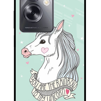 Unicorn Wallpaper Oppo A79 5G Glass Case Back Cover by Casekaro