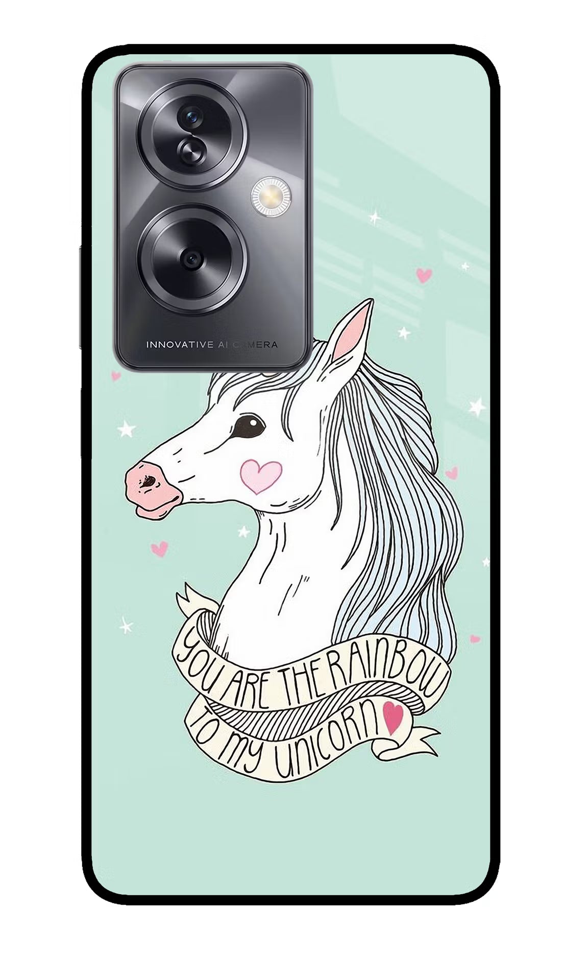 Unicorn Wallpaper Oppo A79 5G Glass Case Back Cover by Casekaro