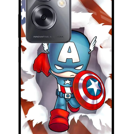 Captain America Oppo A79 5G Glass Case Back Cover by Casekaro