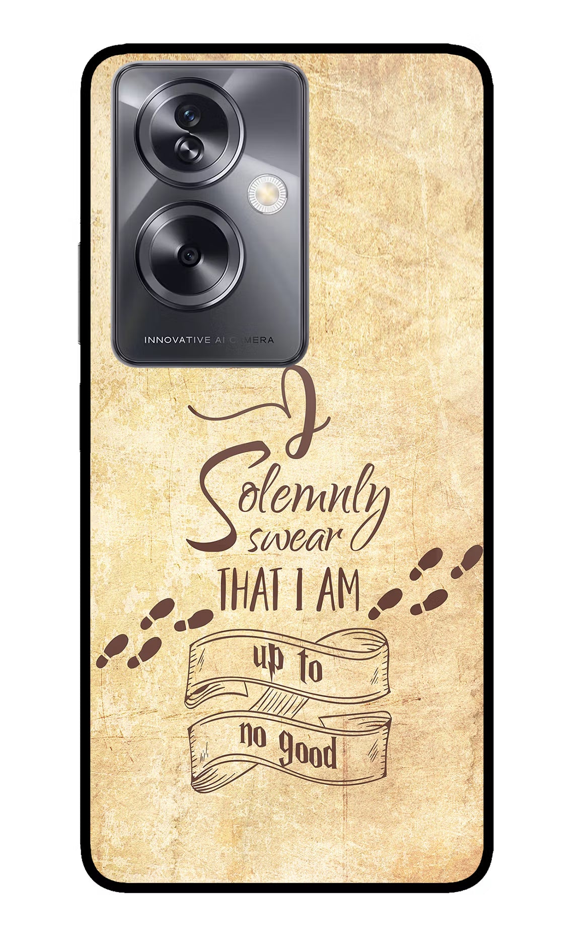 I Solemnly swear that i up to no good Oppo A79 5G Glass Case Back Cover by Casekaro
