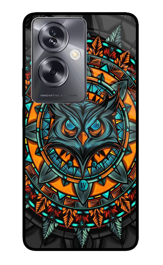 Angry Owl Art Oppo A79 5G Glass Case