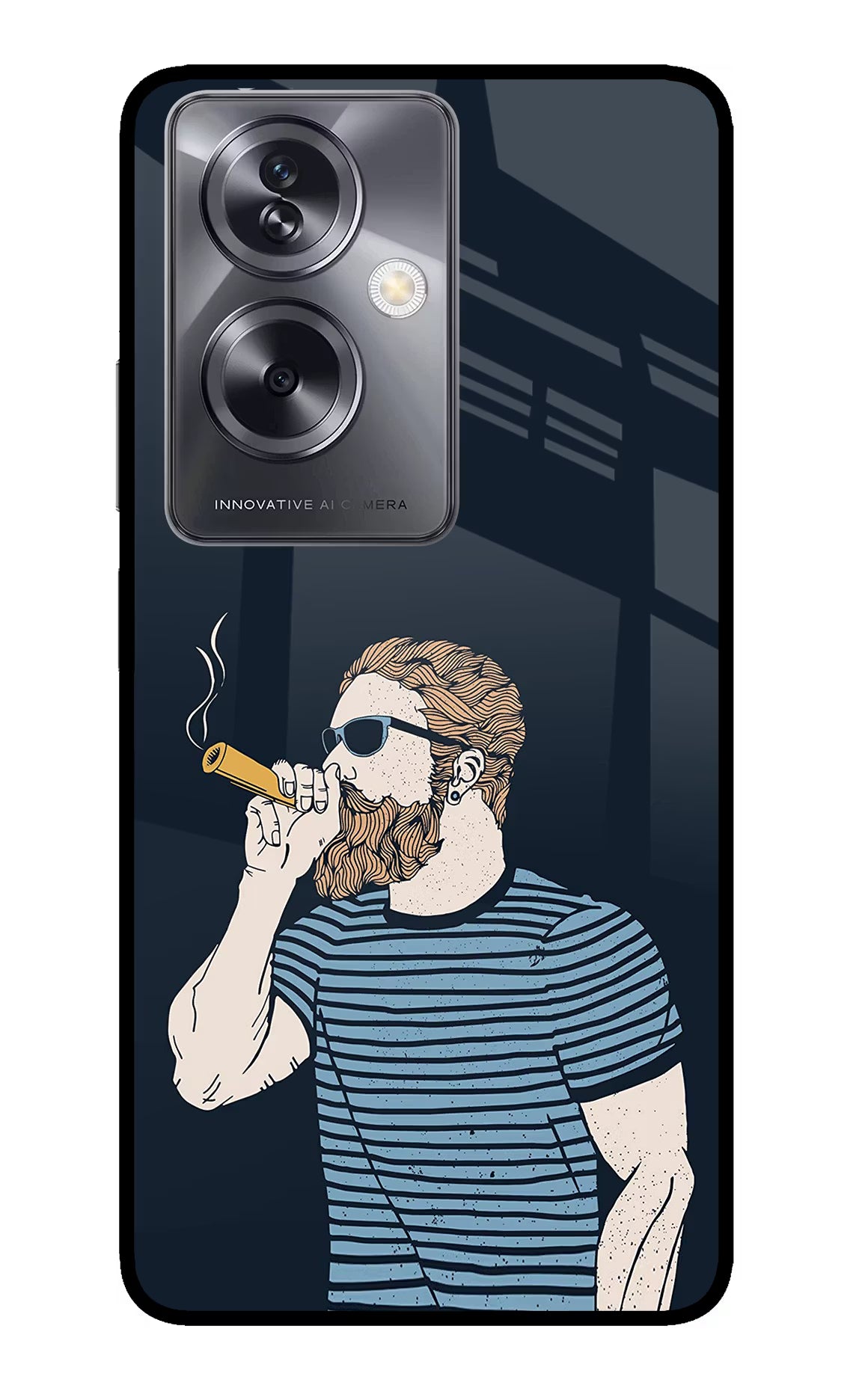 Smoking Oppo A79 5G Glass Case Back Cover by Casekaro